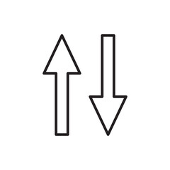 Poster - Arrow, two way, direction icon. simple linear illustration for web and app..eps