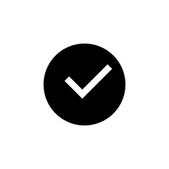 Poster - Check, circle, tick icon. vector black illustration for web and app..eps