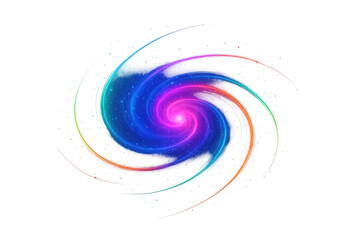 Poster - Luminous cosmic spiral emitting vibrant energy streams, swirling against translucent backdrop, representing astronomical dynamics
