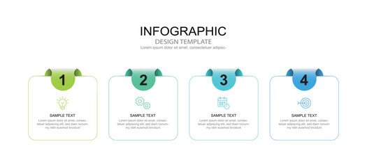 Leinwandbilder - Infographic 4 options design elements for your business data. Vector Illustration