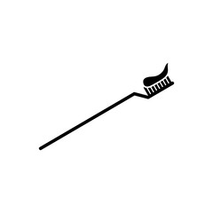 Poster - toothbrush icon or logo isolated sign , vector flat black simple illustration for web and app..eps