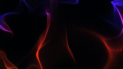 Poster - Abstract Particle Waveform A Dynamic Display of Color and Movement in Digital Space This image