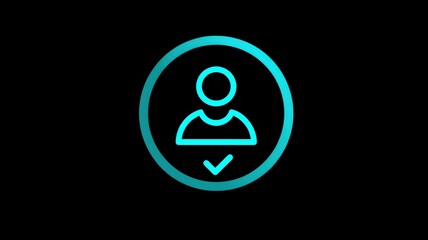 Poster - Information Online privacy protection. User profile icon with download symbol in a circular frame.