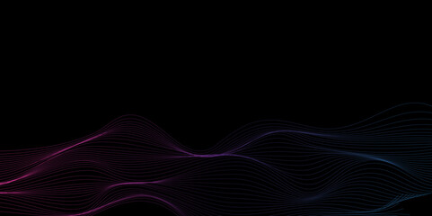 Poster - Blue Technology Background, Abstract gradient wave. Big data.Futuristic vector illustration.Stylish purple wavy pattern design wave background for website, banner, technology, marketing, wallpaper.	