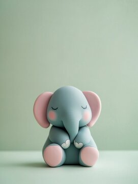 Cute elephant figurine. AI.