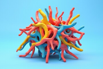 Poster - Colorful abstract form. AI.