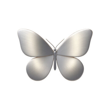 Silver metal butterfly, insect art, nature, beauty, decorative, design, illustration, metallic