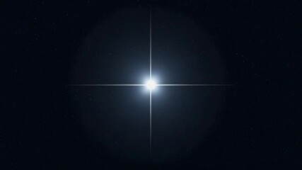 Wall Mural - Brilliant Single Star Shines Brightly Against Deep Blue Starry Background in Dark Night