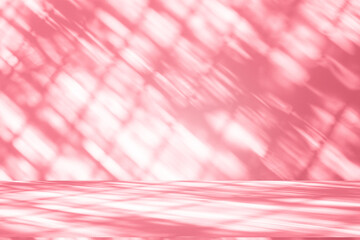 Poster - Wall interior background, studio and backdrops show products.with shadow from window color pink background for text insertion and presentation interior decoration	