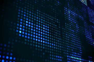 Poster - Futuristic dotted blue and black background