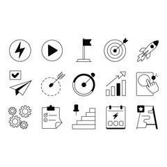 Poster - Business and marketing icons isolated on white background