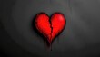 © CRISPIFLY - the image features a heart symbol that is colored red with a black outline, the heart appears to be cracked open along its right side, revealing an empty cavity