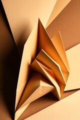 Poster - Elegant folds and shadows on crafted paper, creating dynamic abstract forms