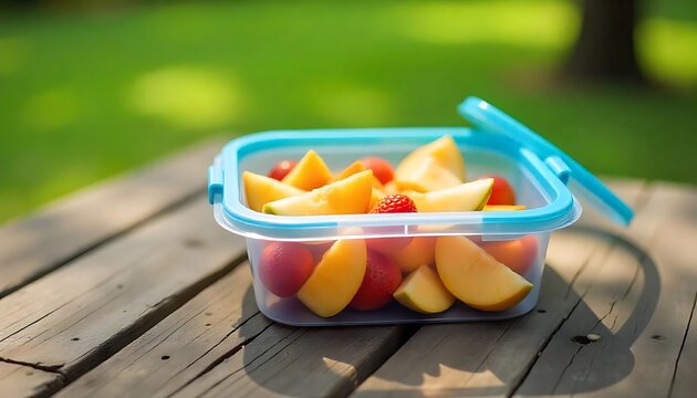 Clear Food Storage Container Displayed on Rustic Wooden Table

Minimalist Transparent Container on Natural Wood Surface

Plastic Food Container Styled Simply on Wooden Tabletop

Modern Clear Food Box 