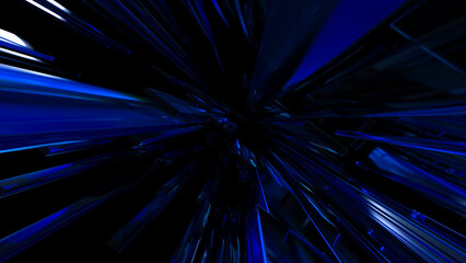 Fototapete - Shiny blue lines abstract background
