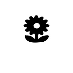 Poster - A simple black and white flower illustration on white background
