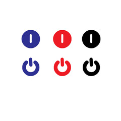 Poster - Power symbols in blue red and black on a white background