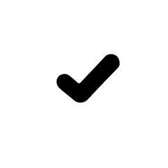 Poster - A simple black check mark on a plain white background image