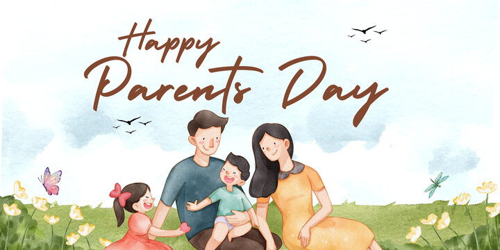 Illustration Poster Happy Parents Day