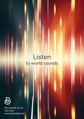 Wall Mural - music streaming poster template