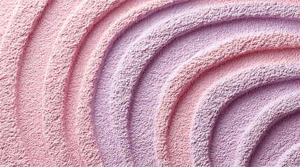 Poster - Layers of Textured Pink and Purple Materials Form a Harmonious Wave Pattern on a Surface During Daylight