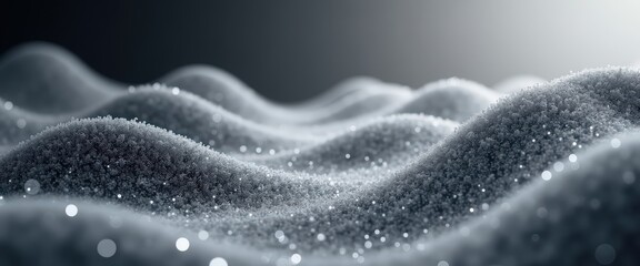 Poster - Abstract Waves of Shimmering Particles on a Soft Surface with Gentle Light Reflection