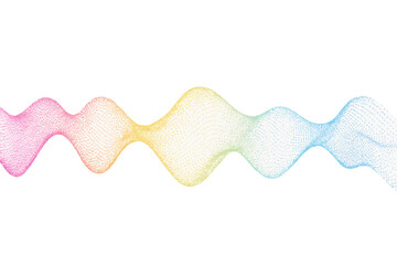 Leinwandbilder - Abstract colorful wave of flowing particles on transparent background, suitable for technology, science or design projects