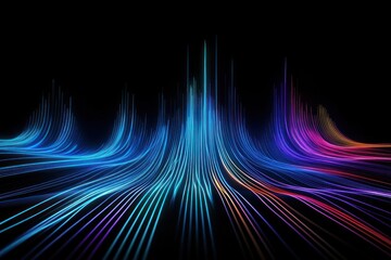 Wall Mural - glowing lines colorful patterns light.