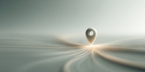 Poster - Futuristic Luminous Location Pin on Minimalist Digital Map with Radiating Data Lines for Real-Time Vehicle Tracking and Connectivity in Transportation Marketing