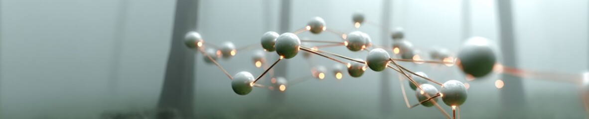 Aufkleber - Quantum Collaboration Installation Featuring Atomic Structure and Interconnected Circuits in Advanced Technological Lab for Innovative Computing Industry