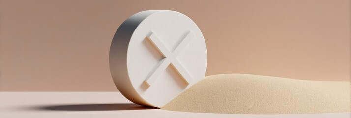 Fototapete - Minimalist No Entry Sign with Smooth Contours on Neutral Surface for Modern Restriction and Alert Campaigns in Digital Marketing and Business Innovation