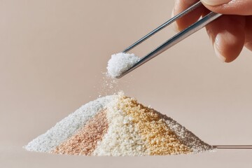 Poster - Close-up Scientific Examination of Microplastics Using Tweezers in Laboratory for Environmental Research and Pollution Awareness Campaigns