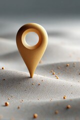Fototapete - Textured Location Pin Marker on Granular Surface with Digital City Data Points - Navigation Technology Marketing for Precision and Connectivity in Modern Mapping