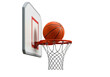 © Bibekananda - Basketball resting on a hoop and backboard isolated on transparent background