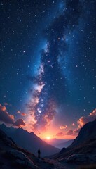 Wall Mural - Intricate celestial swirls and constellations illuminate the night sky, a breathtaking cosmic panorama Perfect for astrology, astronomy, space, and fantasy themes , beauty, constellations