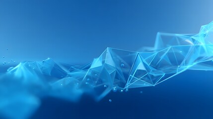 Fototapete - Abstract Blue Geometric Pattern with Polygonal Structures