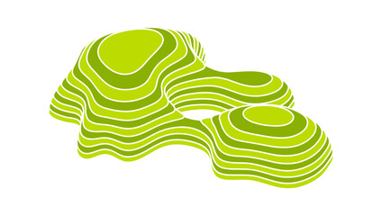 Poster - Abstract Topographic Vector Design Element in Green Tones