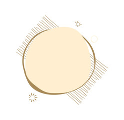 Poster - Beige blob with line art Vector Design Element