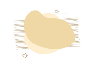 Poster - Beige Blob with Lines Vector Design Element