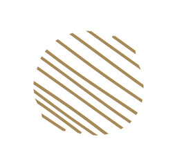 Poster - Beige Diagonal Stripes Circle Vector Blob Shape