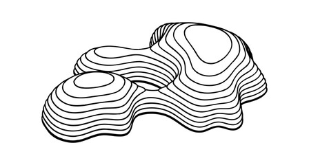 Poster - Abstract Topographic Contour Line Art Isolated