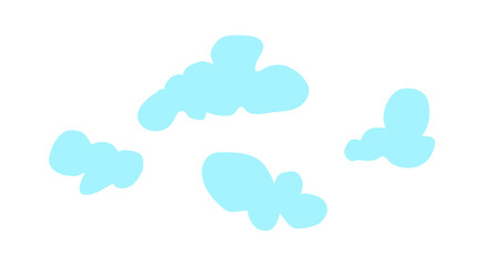 Poster - Light blue abstract cloud shapes, vector design element
