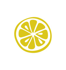 Poster - Simple Yellow Lemon Slice Fruit Vector Illustration