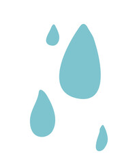 Poster - Teal Water Drops Vector Design, Doodle Element