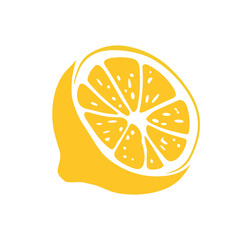 Poster - Yellow Lemon Half Fruit Slice Icon Vector