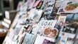 © BB Motion - Close-up of a financial goal vision board with camera settings visible.