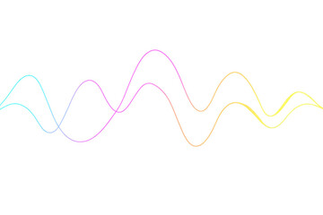 Leinwandbilder - Abstract colorful wavy lines flowing on a transparent background, creating a dynamic and vibrant visual effect