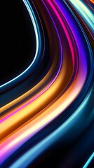 Poster - Vibrant Neon Waves: Abstract Light Trails