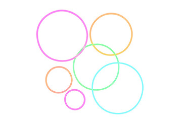 Aufkleber - Luminous interlocking neon rings creating geometric abstract pattern, translucent background, contemporary graphic design element
