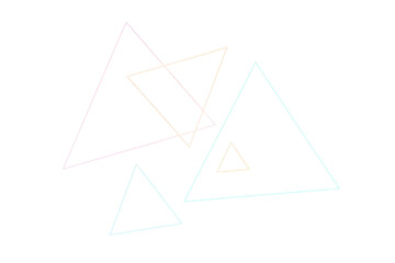 Aufkleber - Pastel neon triangles overlapping, forming geometric abstract pattern against transparent backdrop